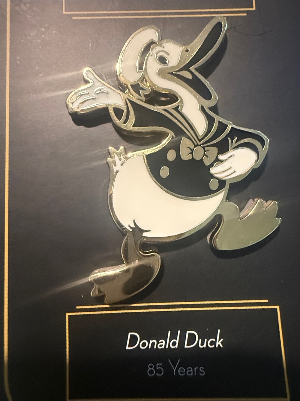 Disney Donald Duck Black, White & Gold Decorative Wall Plaque